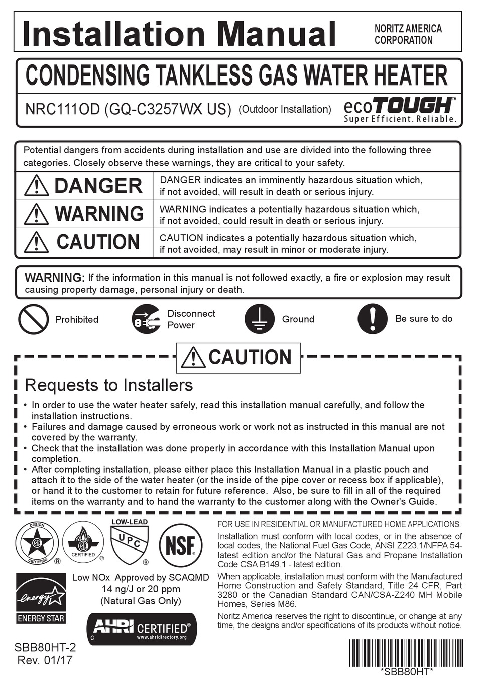 NORITZ NRC111OD INSTALLATION MANUAL Pdf Download ManualsLib