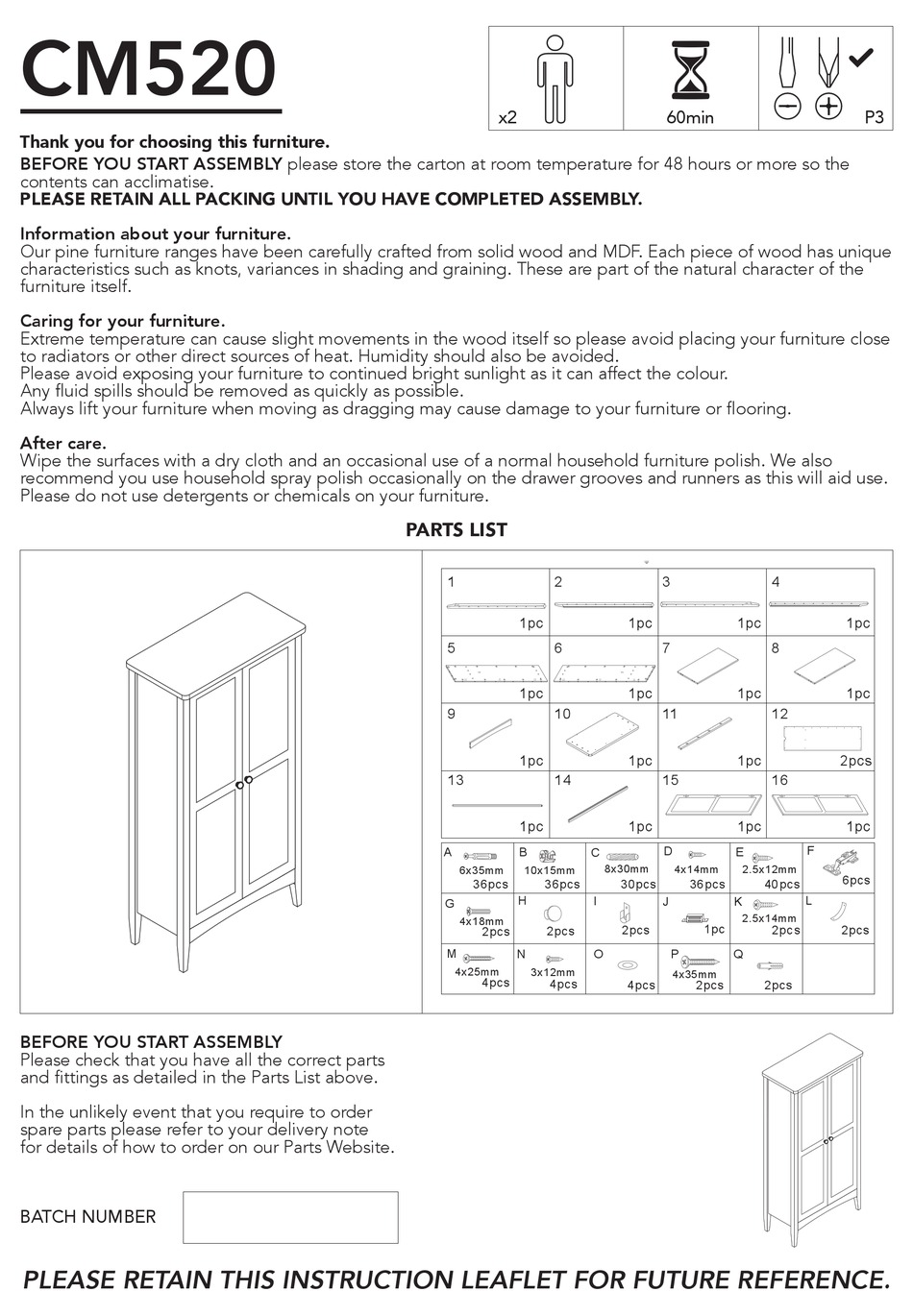 BIG FURNITURE WAREHOUSE CM520 MANUAL Pdf Download ManualsLib