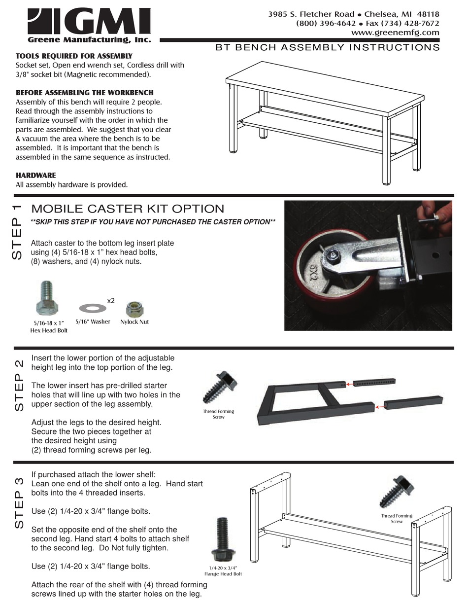 GMI BT ASSEMBLY INSTRUCTIONS Pdf Download ManualsLib