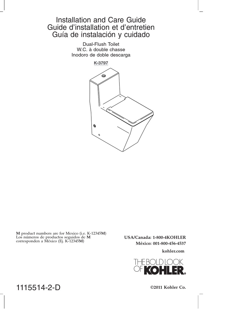 KOHLER K 3797 INSTALLATION AND CARE MANUAL Pdf Download ManualsLib   Kohler K 3797 