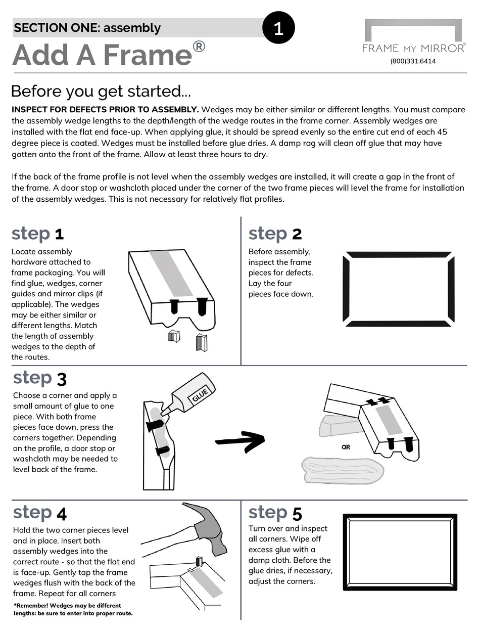 FRAME MY MIRROR ADD A FRAME INSTRUCTIONS Pdf Download ManualsLib