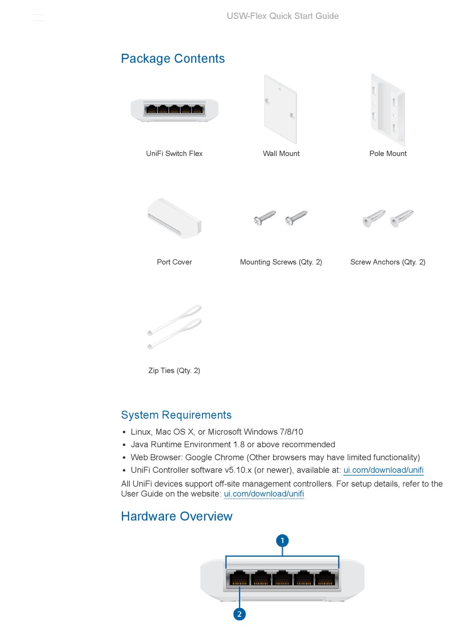 UBIQUITI UNIFI SWITCH FLEX QUICK START MANUAL Pdf Download ManualsLib