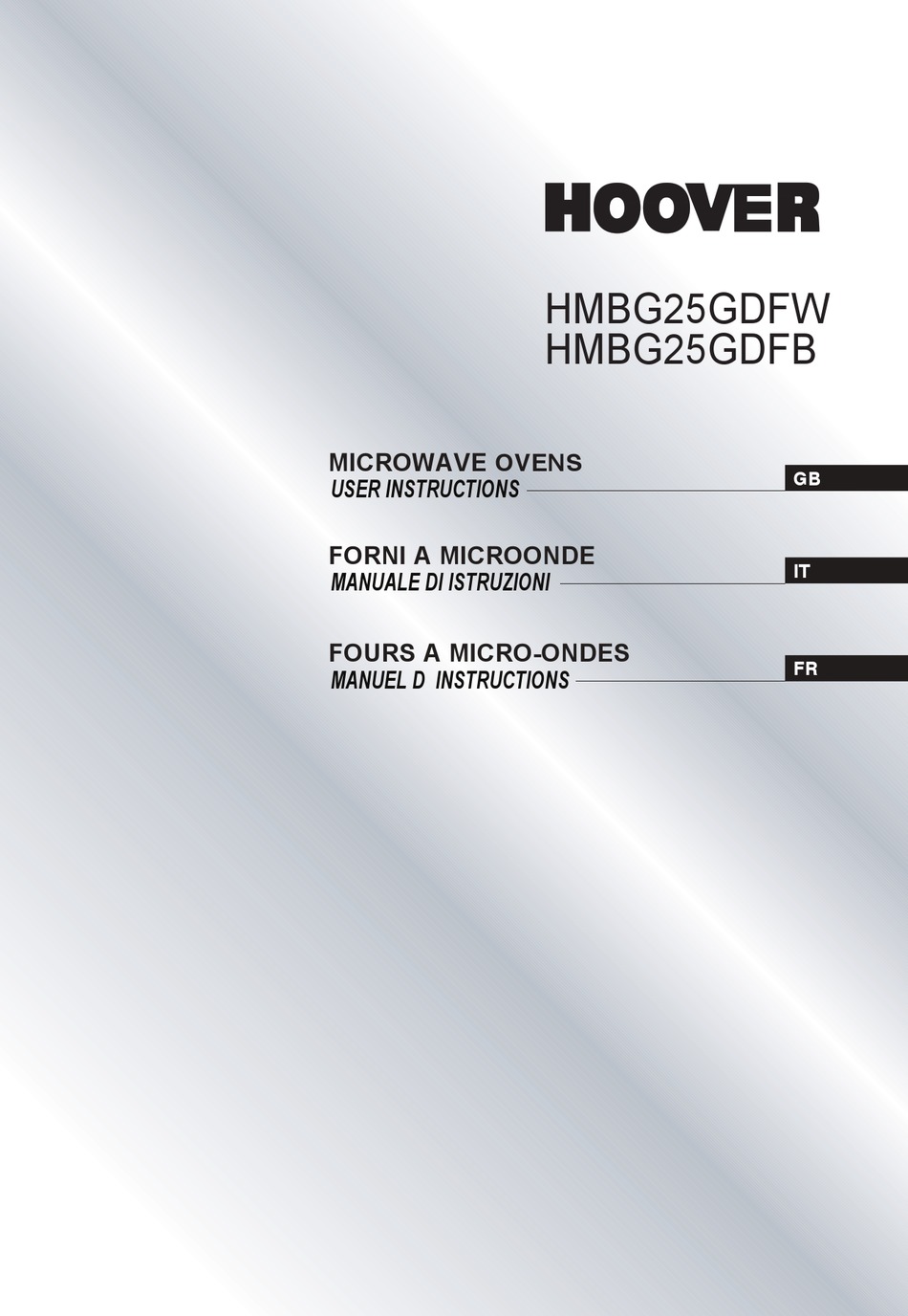 Grill Or Combi. Cooking - Hoover HMBG25GDFW User Instructions [Page 14] |  ManualsLib