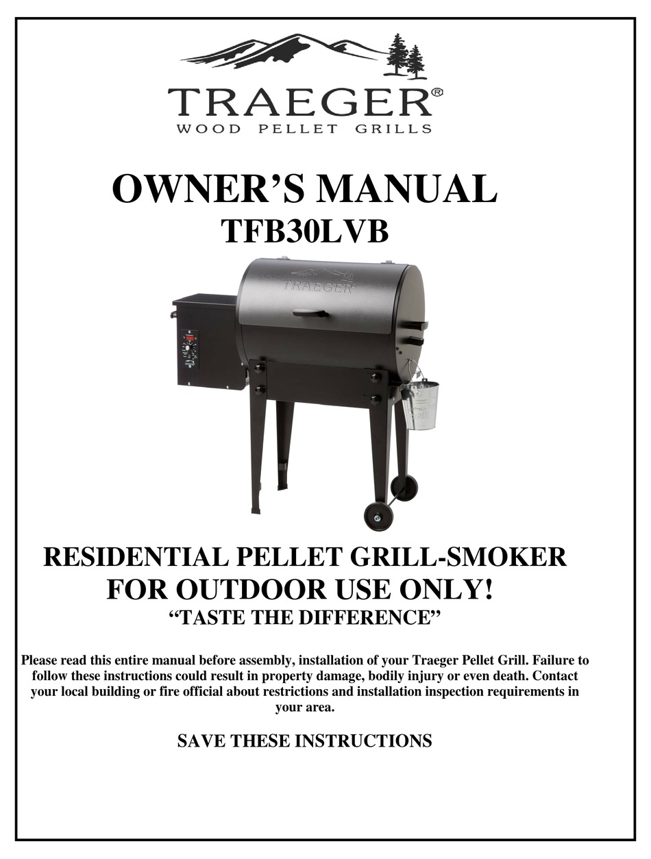 TRAEGER TFB30LVB OWNER'S MANUAL Pdf Download ManualsLib