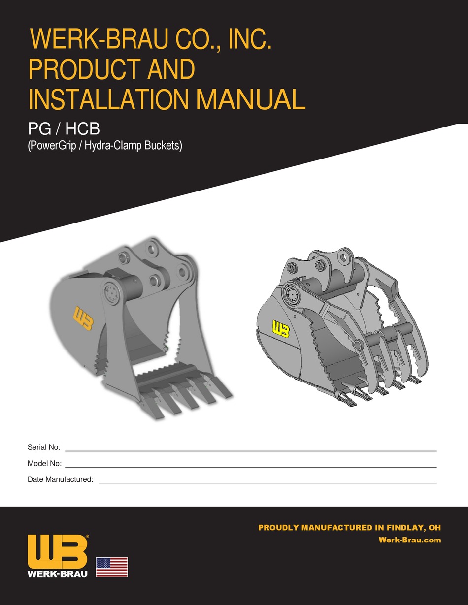 WERKBRAU POWERGRIP BUCKET PRODUCT AND INSTALLATION MANUAL Pdf Download