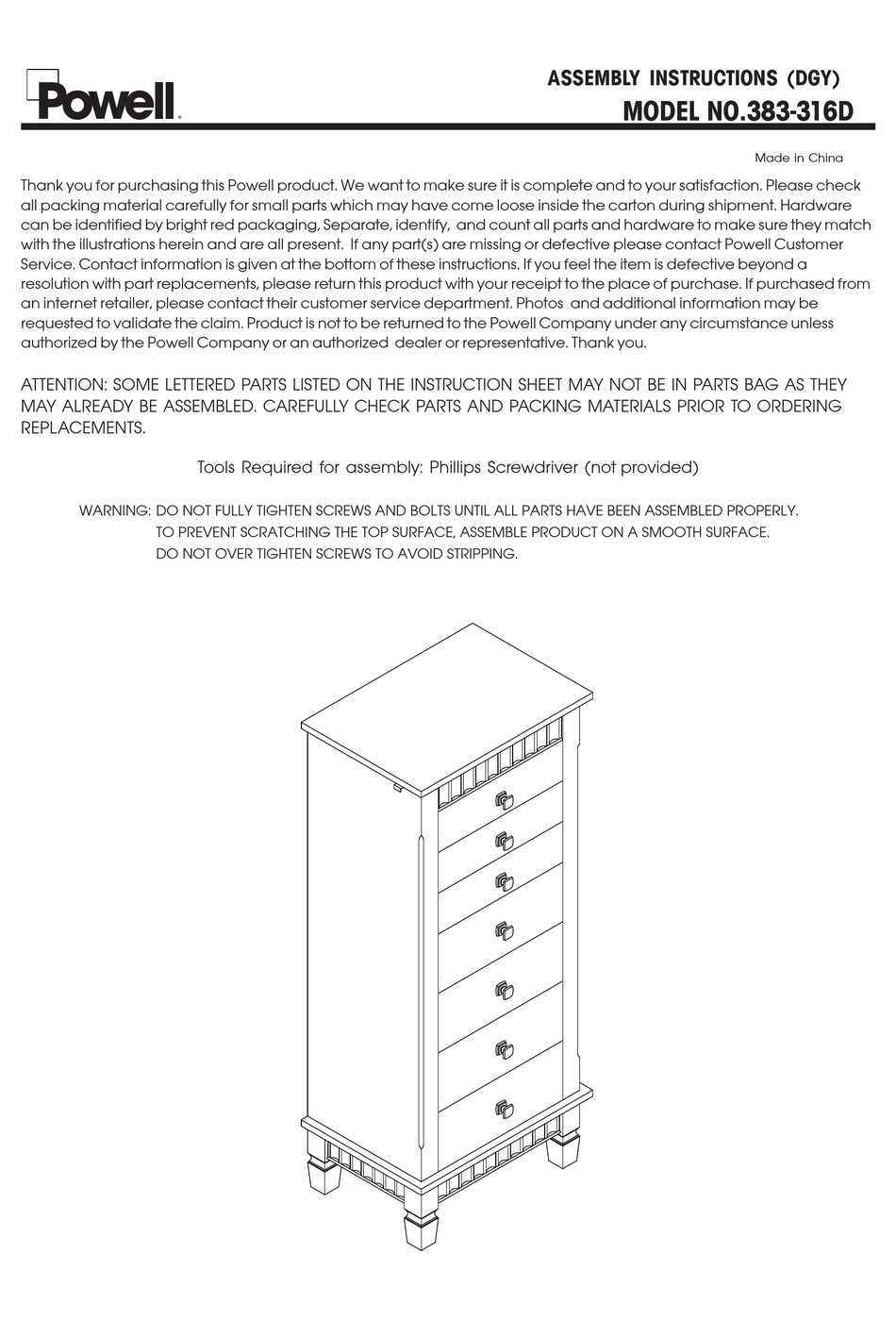 POWELL 383316D ASSEMBLY INSTRUCTIONS Pdf Download ManualsLib