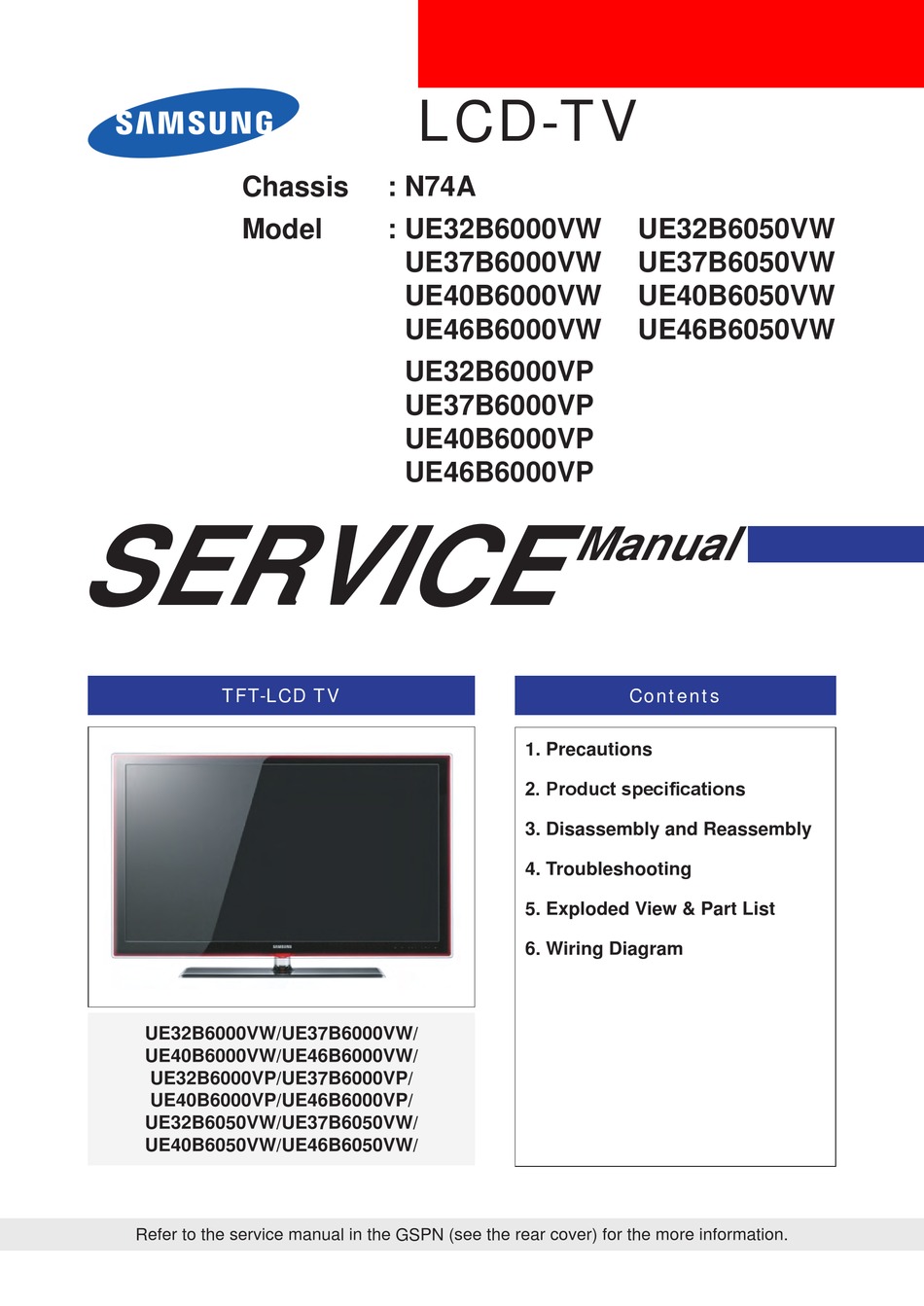SAMSUNG UE32B6000VW SERVICE MANUAL Pdf Download | ManualsLib