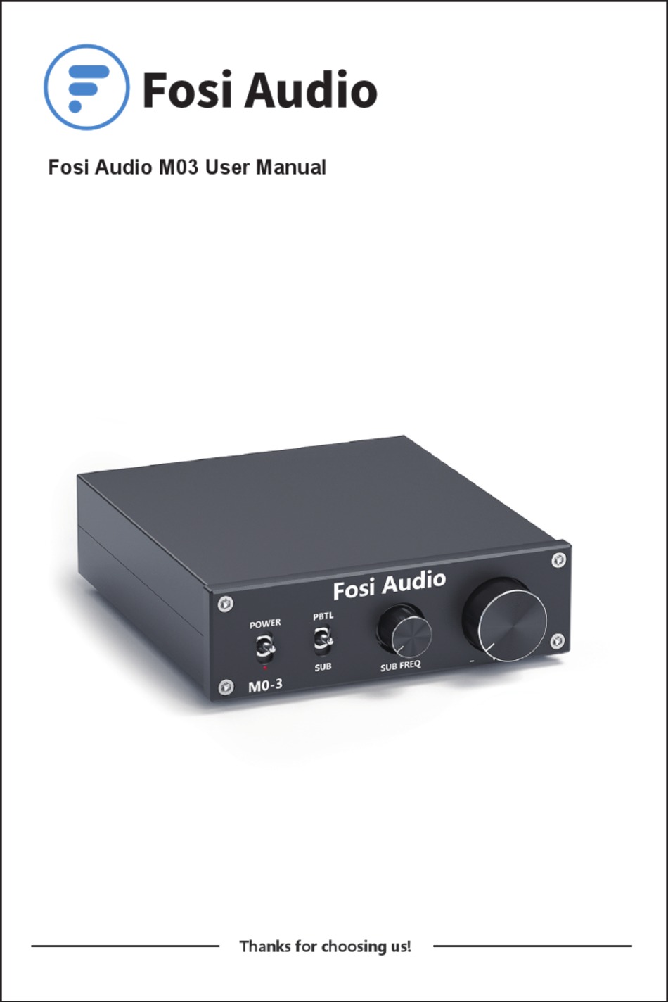 FOSI AUDIO M03 USER MANUAL Pdf Download ManualsLib