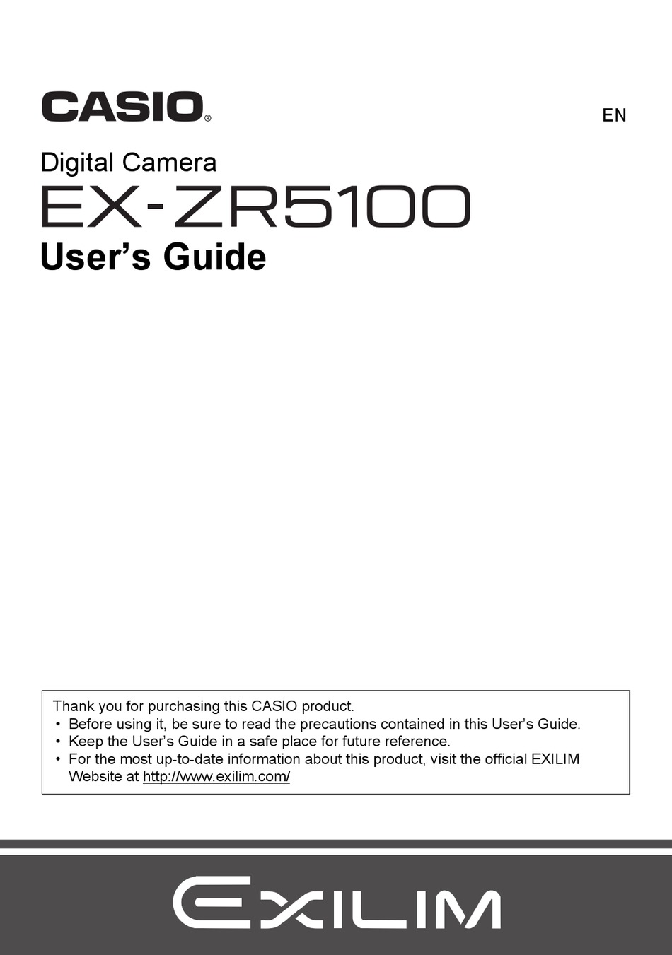 CASIO EXZR5100 USER MANUAL Pdf Download ManualsLib