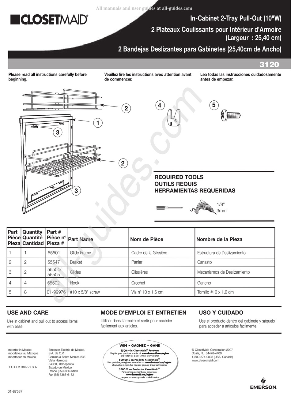 CLOSETMAID 3120 USE AND CARE Pdf Download ManualsLib