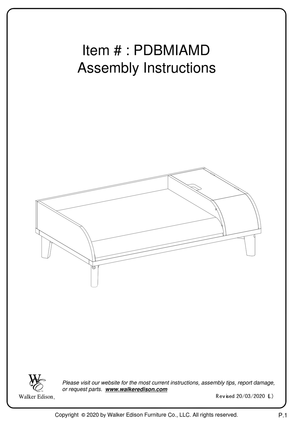 WALKER EDISON PDBMIAMD ASSEMBLY INSTRUCTIONS MANUAL Pdf Download