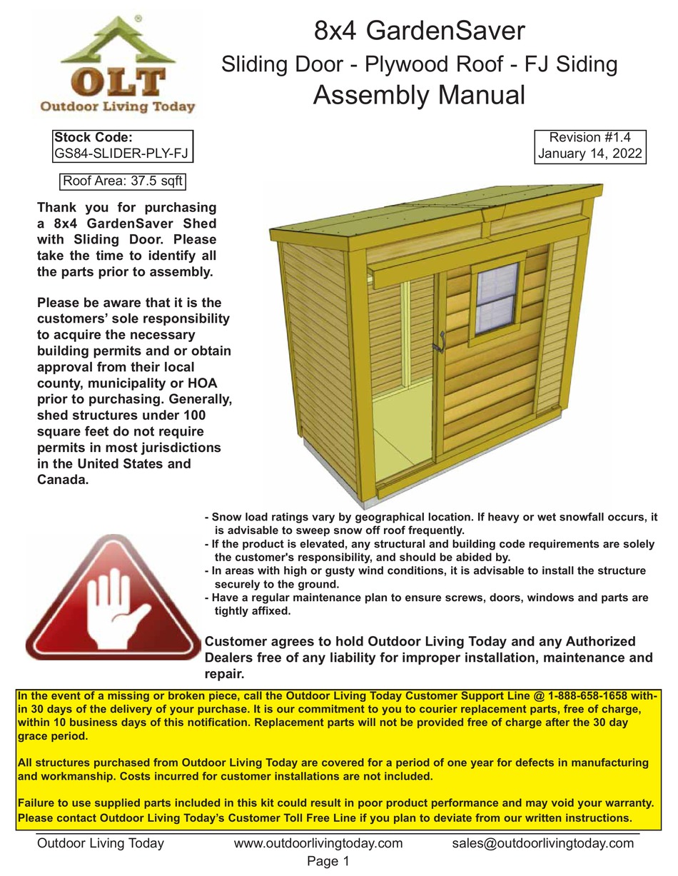 Olt Gs84 Slider Ply Fj Assembly Manual Pdf Download Manualslib