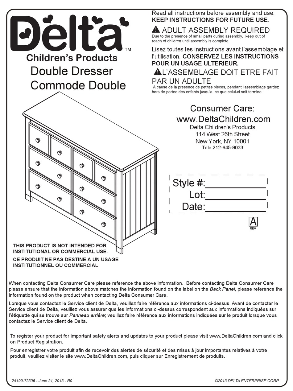 DELTA CHILDRENS PRODUCTS CHALET 6 INSTRUCTION MANUAL Pdf Download