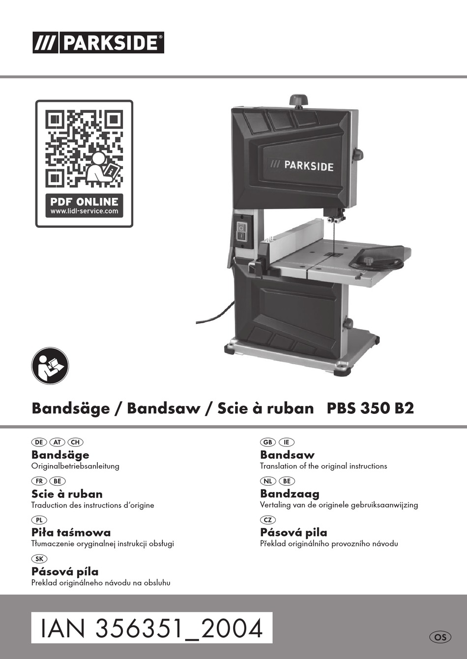 PARKSIDE PBS 350 B2 TRANSLATION OF THE ORIGINAL INSTRUCTIONS Pdf ...