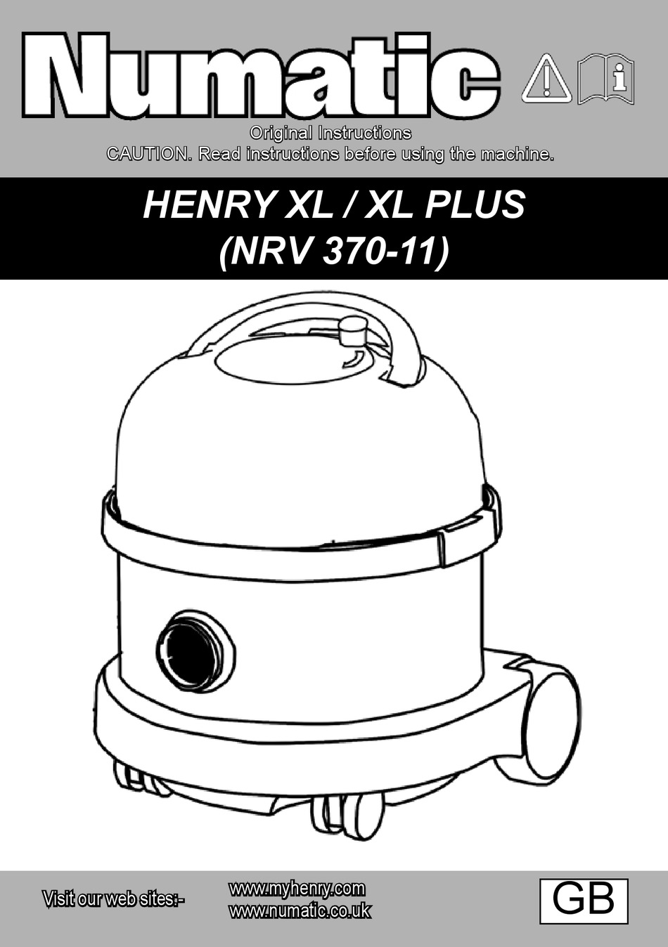 NUMATIC HENRY XL ORIGINAL INSTRUCTIONS MANUAL Pdf Download ManualsLib