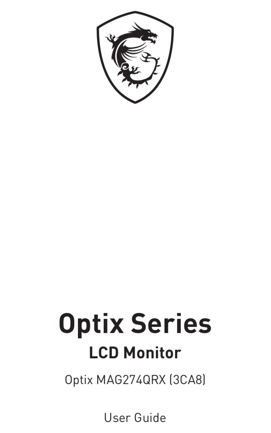 MSI OPTIX SERIES USER MANUAL Pdf Download ManualsLib