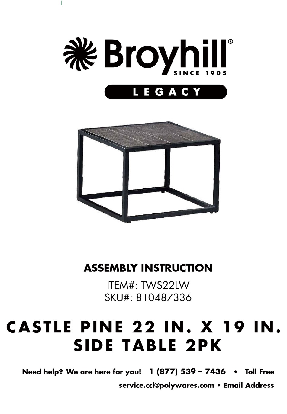 BROYHILL LEGACY TWS22LW ASSEMBLY INSTRUCTION Pdf Download ManualsLib