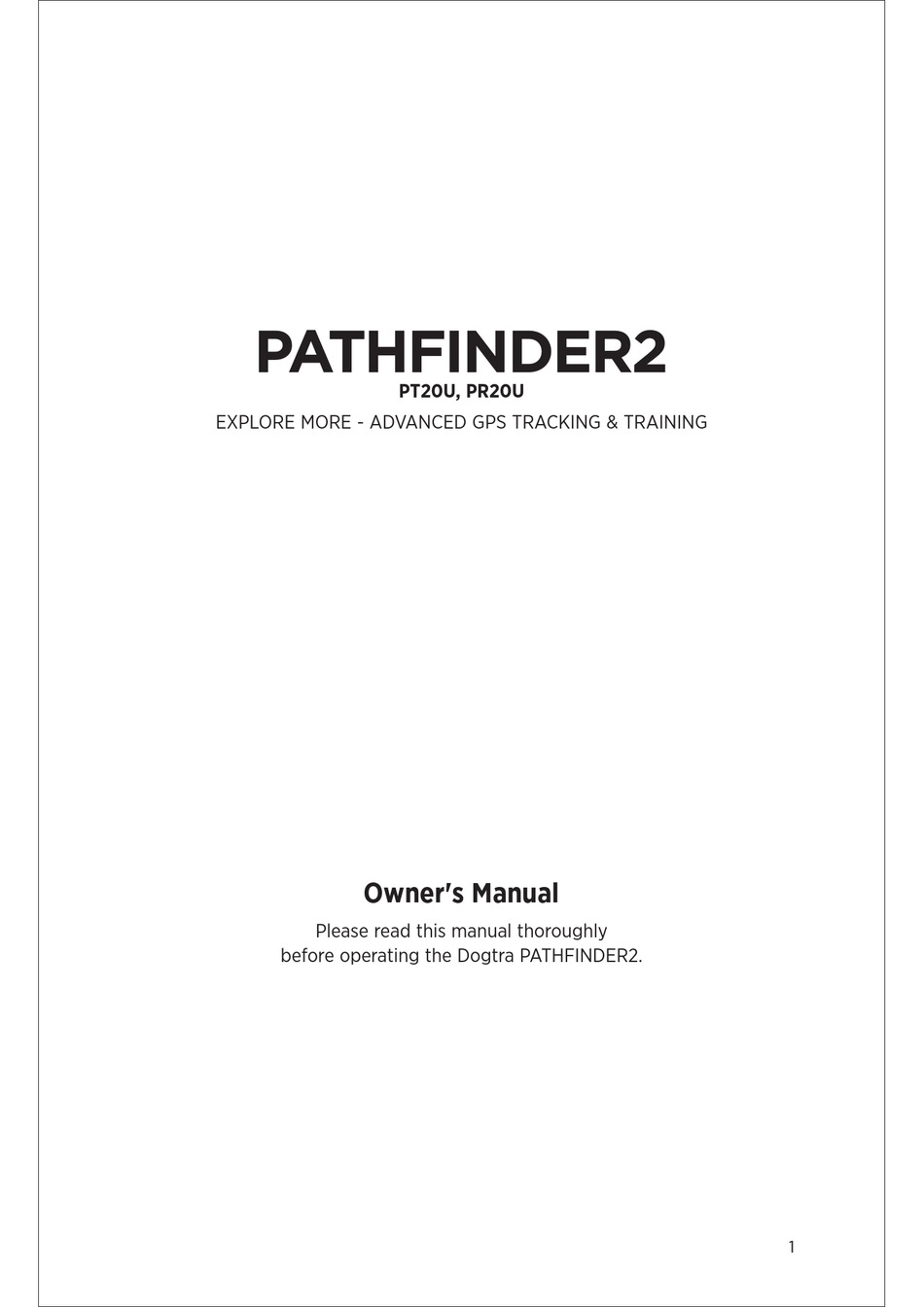 Dogtra on sale pathfinder manual