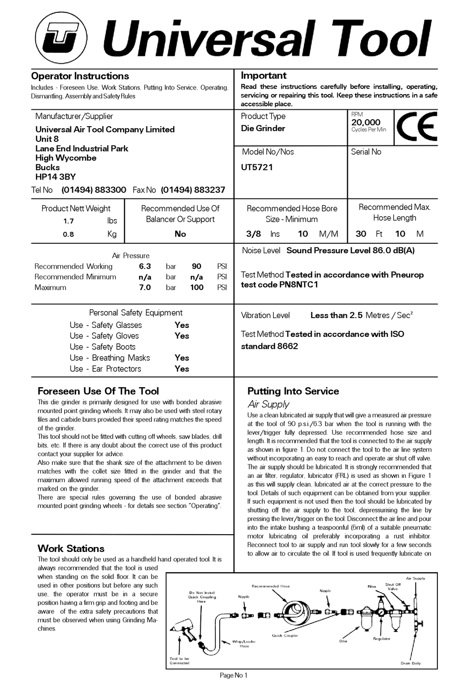 UNIVERSAL TOOL UT5721 OPERATOR INSTRUCTIONS Pdf Download ManualsLib
