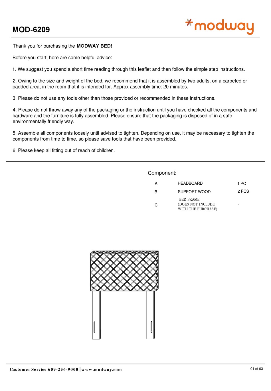 MODWAY MOD6209 ASSEMBLY INSTRUCTIONS Pdf Download ManualsLib