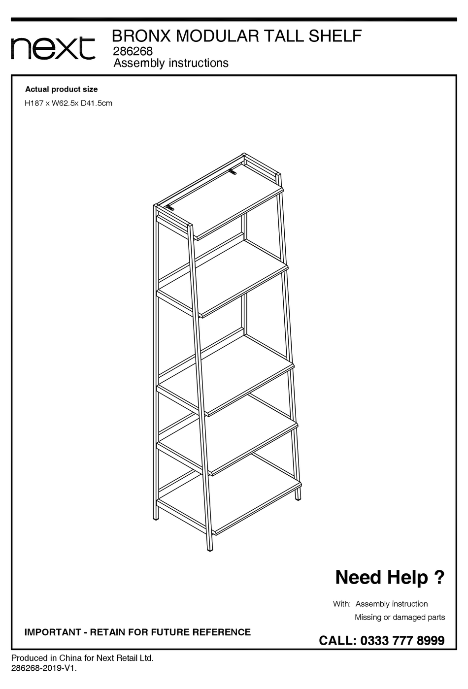 NEXT BRONX 286268 ASSEMBLY INSTRUCTIONS MANUAL Pdf Download ManualsLib