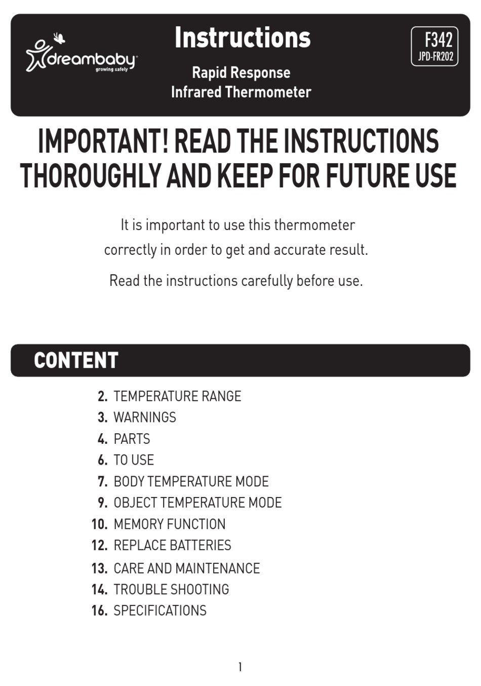 DREAMBABY F342 INSTRUCTIONS MANUAL Pdf Download ManualsLib