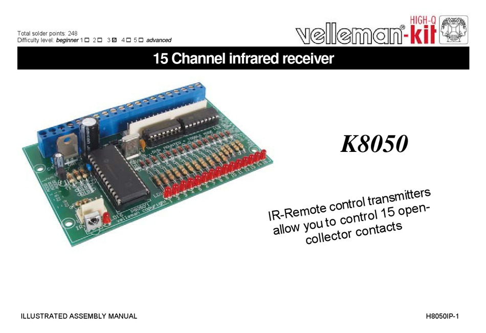 VELLEMANKIT K8050 ASSEMBLY MANUAL Pdf Download ManualsLib