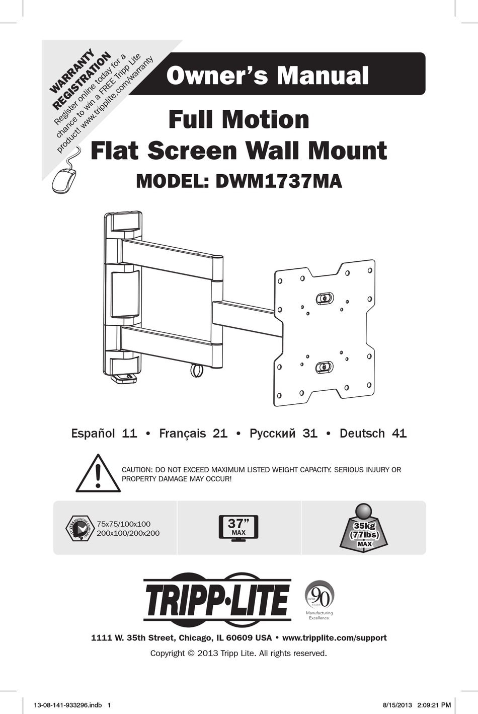 TRIPP LITE DWM1737MA OWNER'S MANUAL Pdf Download ManualsLib