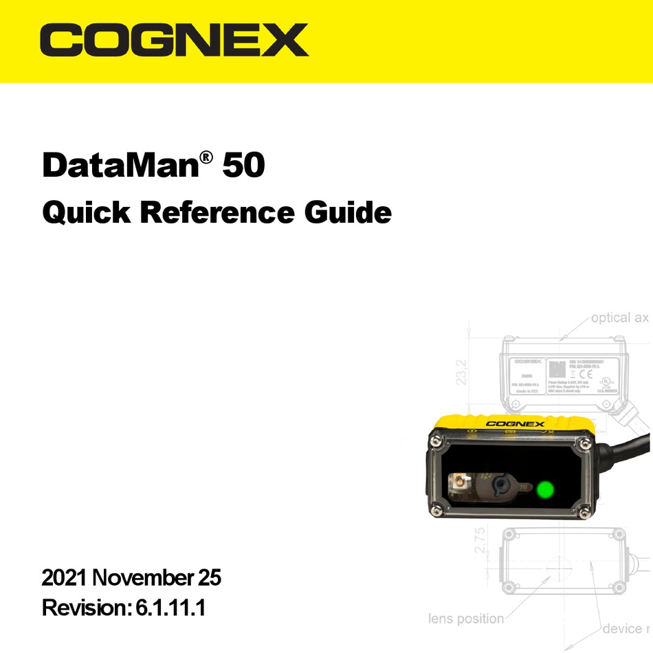 COGNEX DATAMAN 50 QUICK REFERENCE MANUAL Pdf Download | ManualsLib