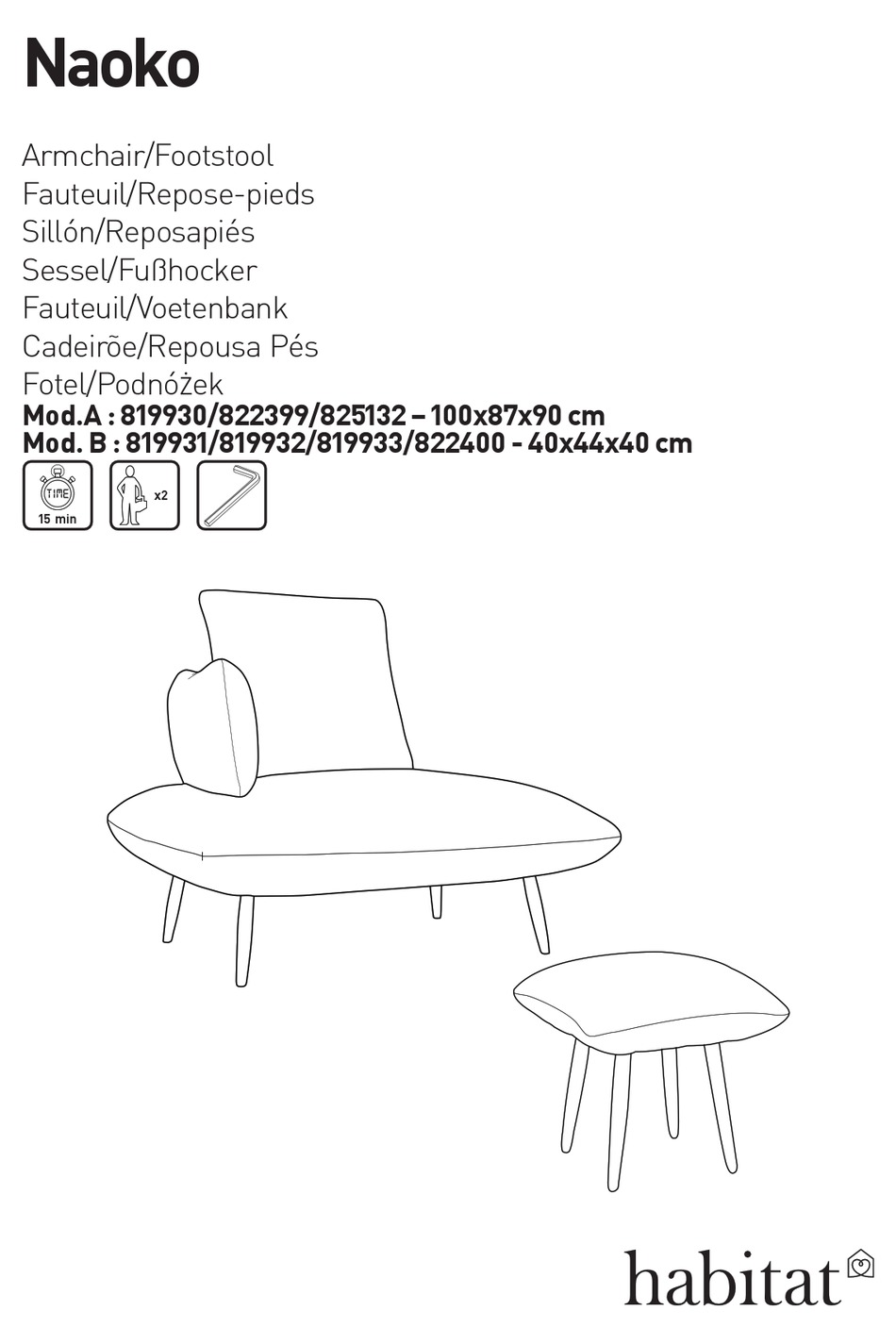 HABITAT NAOKO 819930 MANUAL Pdf Download ManualsLib
