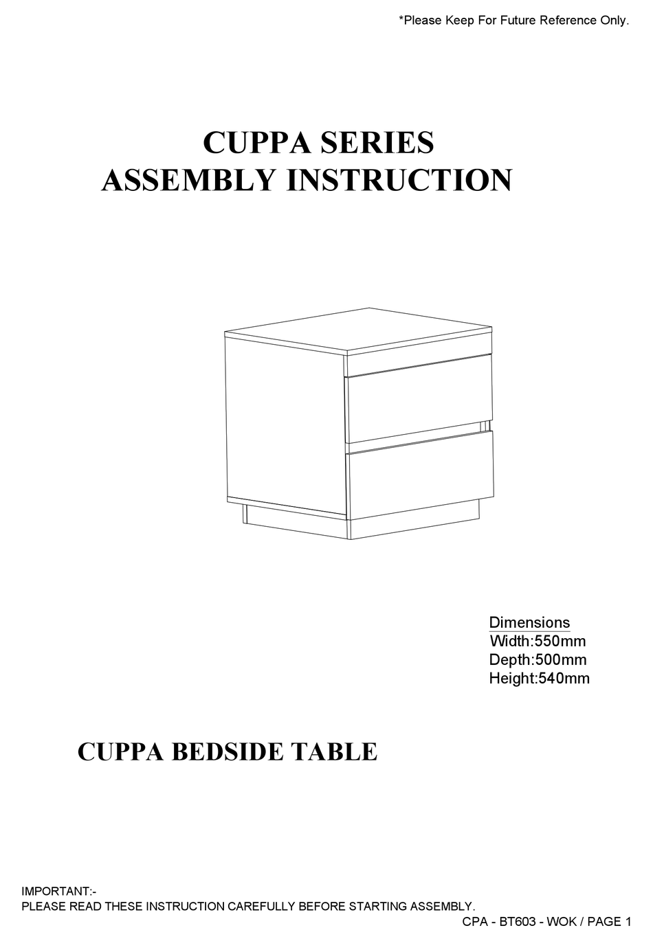 ELIVING FURNITURE CUPPA SERIES ASSEMBLY INSTRUCTION MANUAL Pdf Download ManualsLib