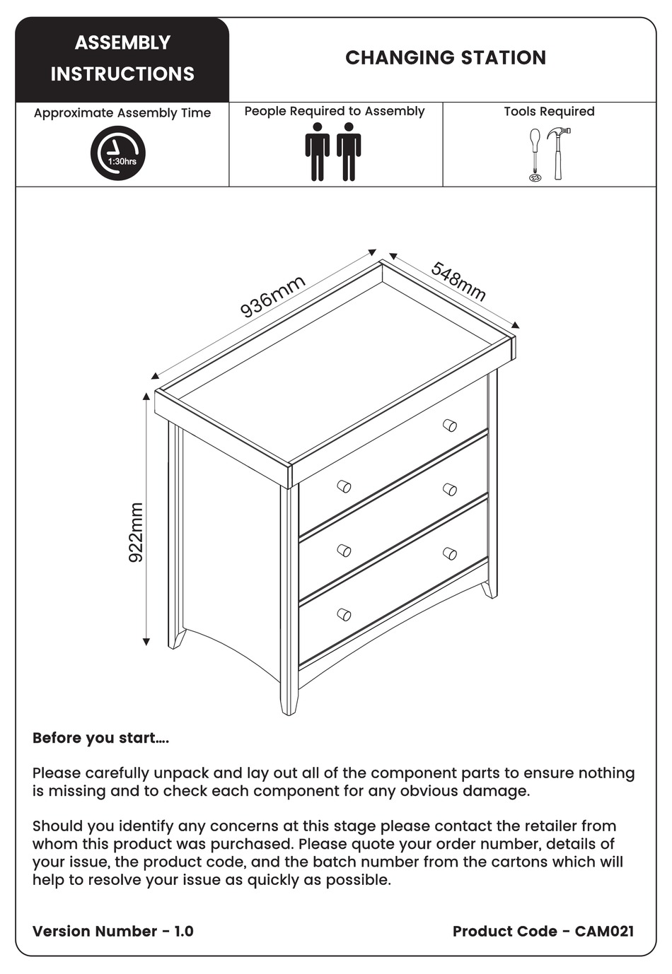 JULIAN BOWEN CAM021 ASSEMBLY INSTRUCTIONS MANUAL Pdf Download ManualsLib