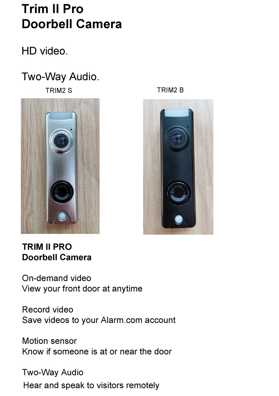 SKYBELL TRIM II PRO USER MANUAL Pdf Download ManualsLib