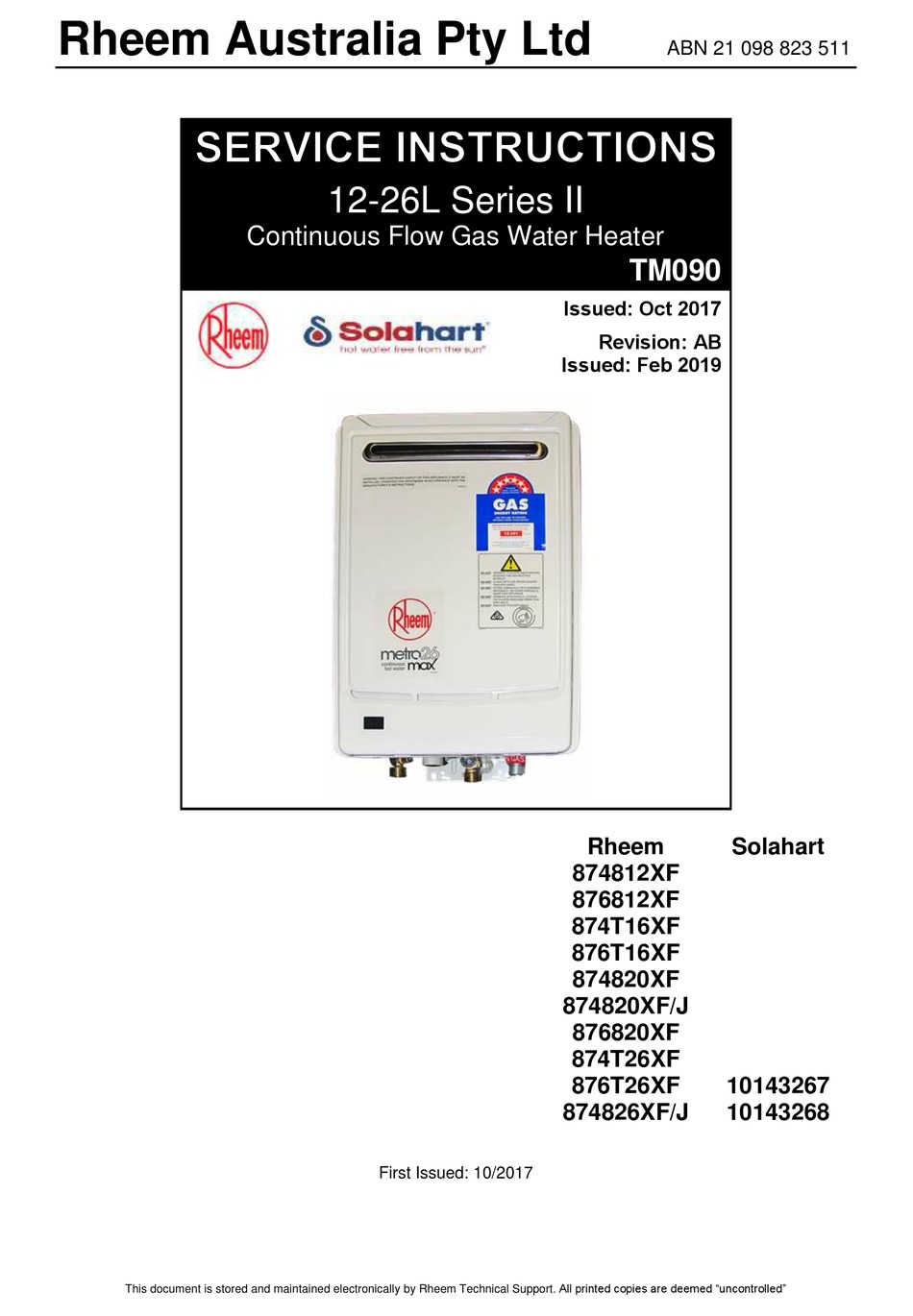 RHEEM II SERIES SERVICE INSTRUCTIONS MANUAL Pdf Download | ManualsLib