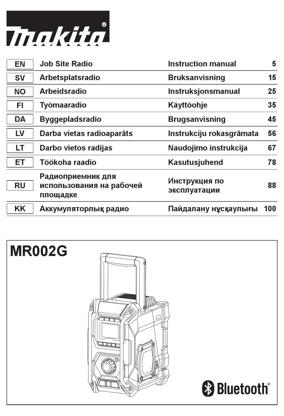 Svarīgi Drošības Norādījumi - Makita MR002G Instruction Manual [Page 56] |  ManualsLib