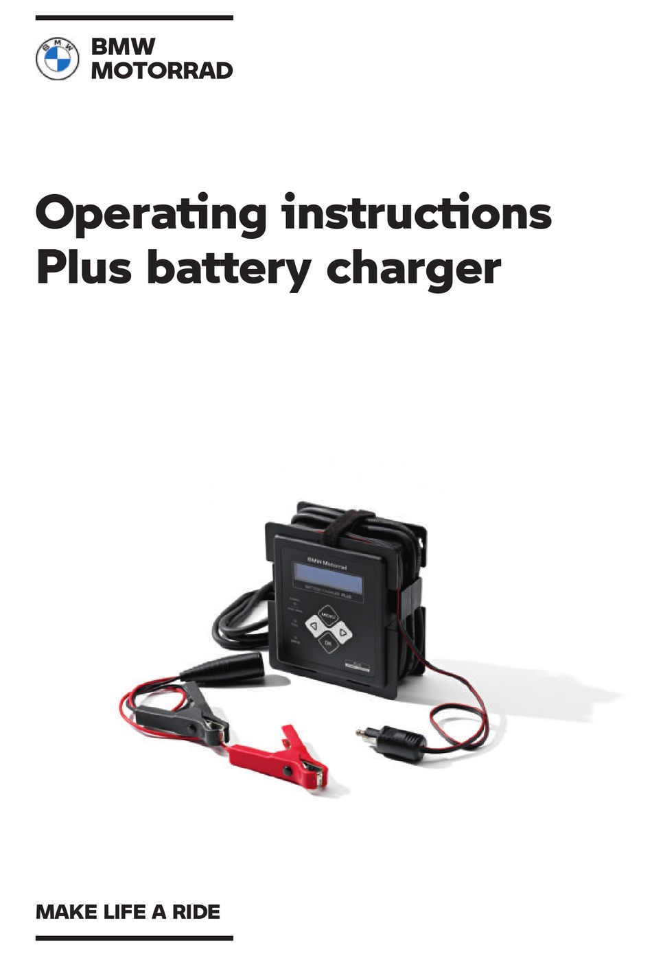 BMW MOTORRAD PLUS BATTERY CHARGER OPERATING INSTRUCTIONS MANUAL Pdf