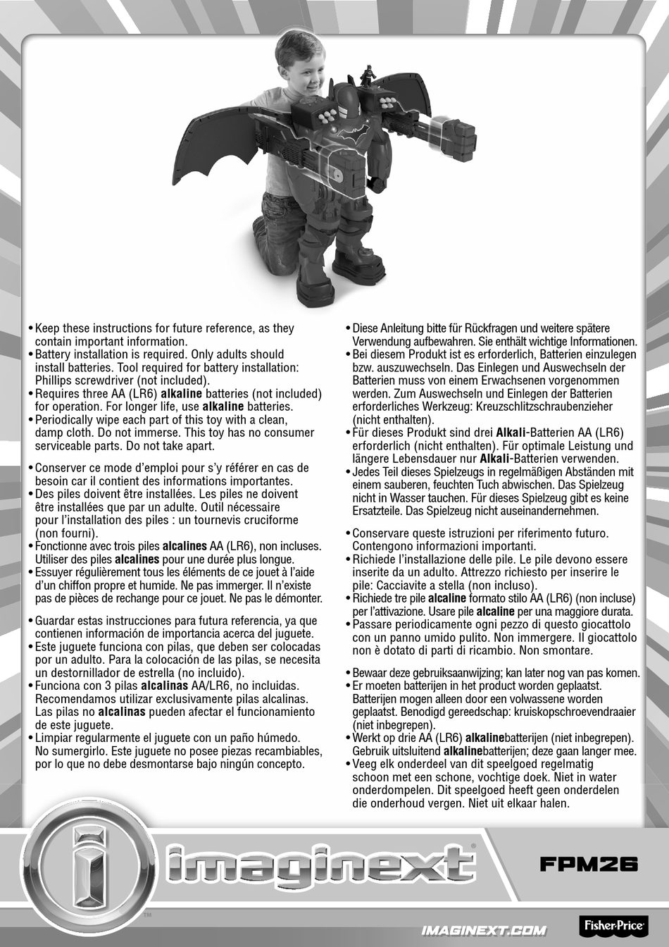 FISHER-PRICE IMAGINEXT FPM26 INSTRUCTIONS MANUAL Pdf Download | ManualsLib