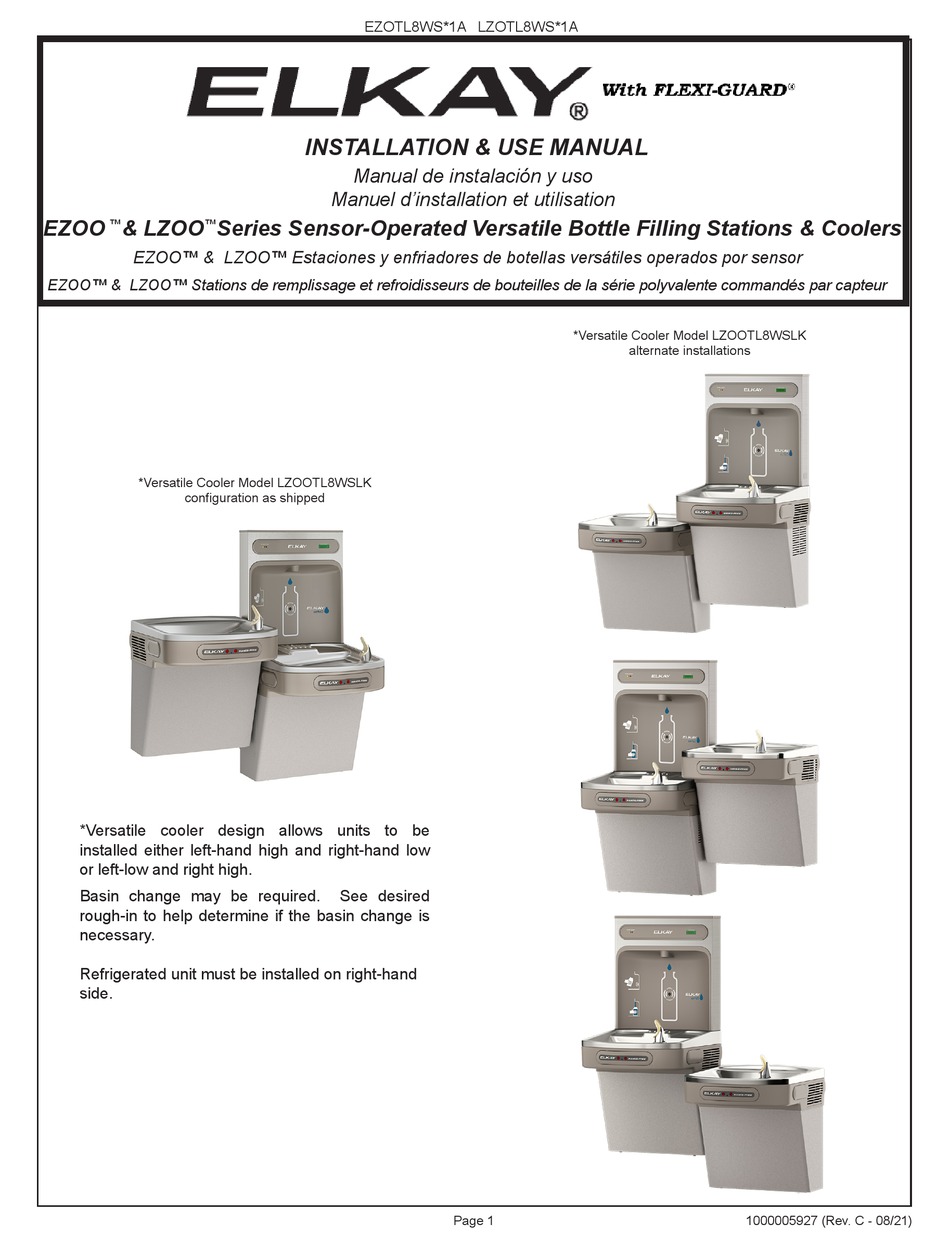 ELKAY FLEXIGUARD EZOO SERIES INSTALLATION & USE MANUAL Pdf Download