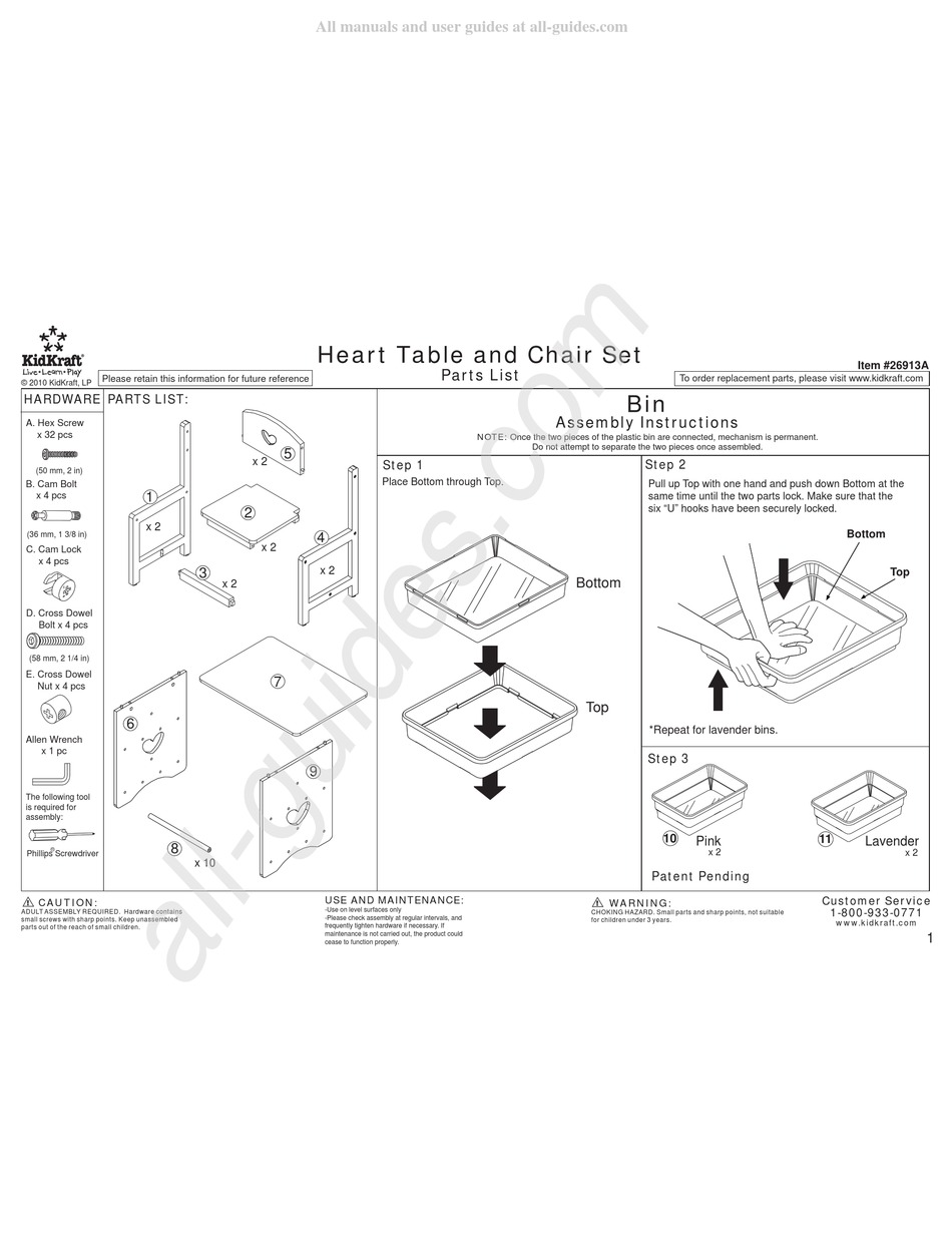 KIDKRAFT HEART 26913A QUICK START MANUAL Pdf Download ManualsLib