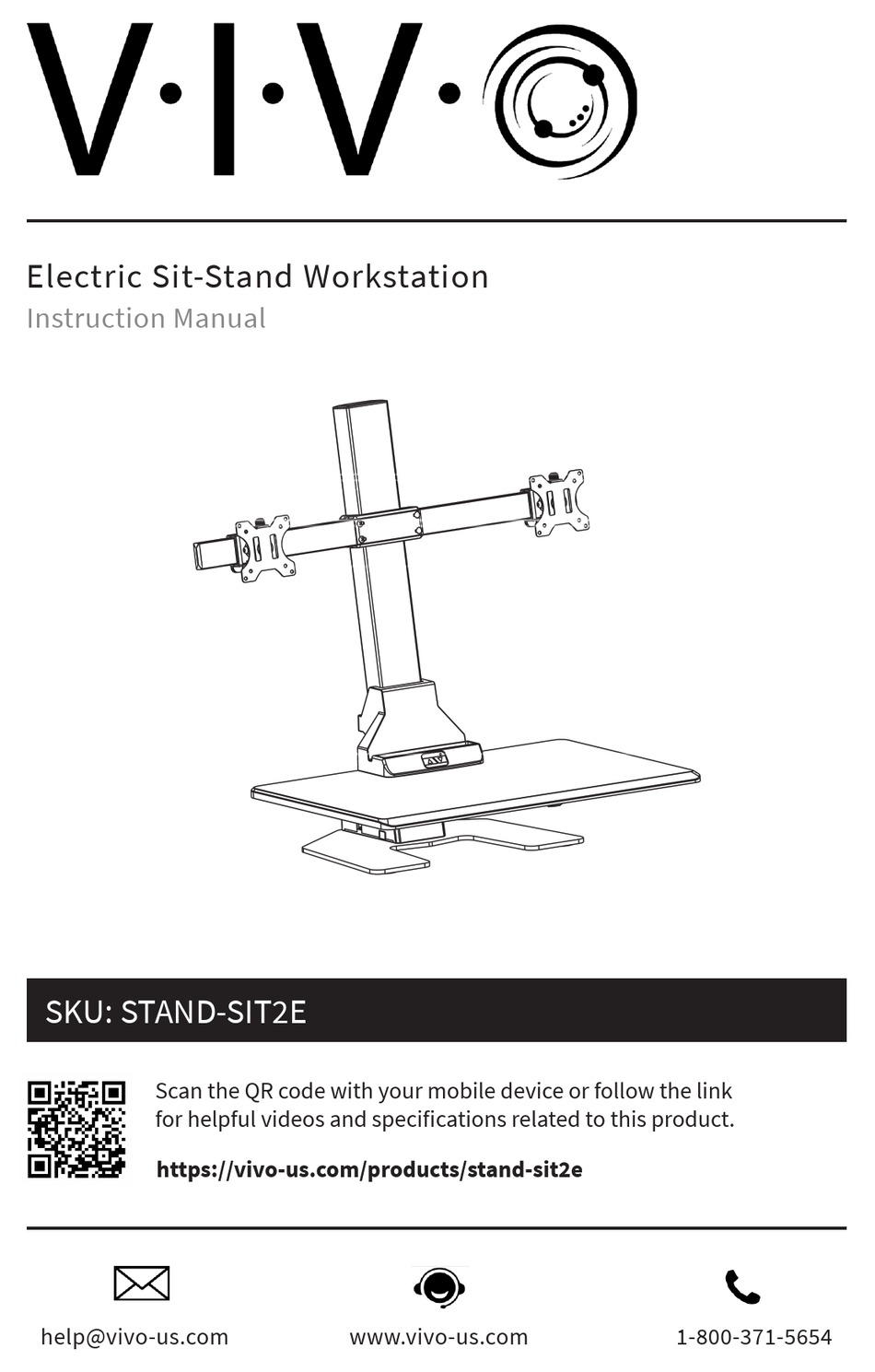 VIVO STAND-SIT2E INSTRUCTION MANUAL Pdf Download | ManualsLib