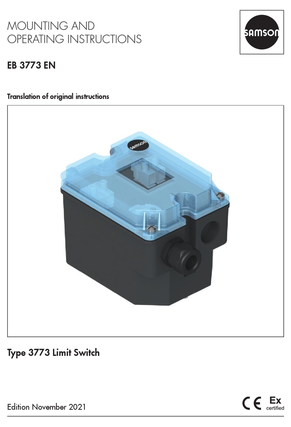 SAMSON EB 3773 SERIES MOUNTING AND OPERATING INSTRUCTIONS Pdf Download ...