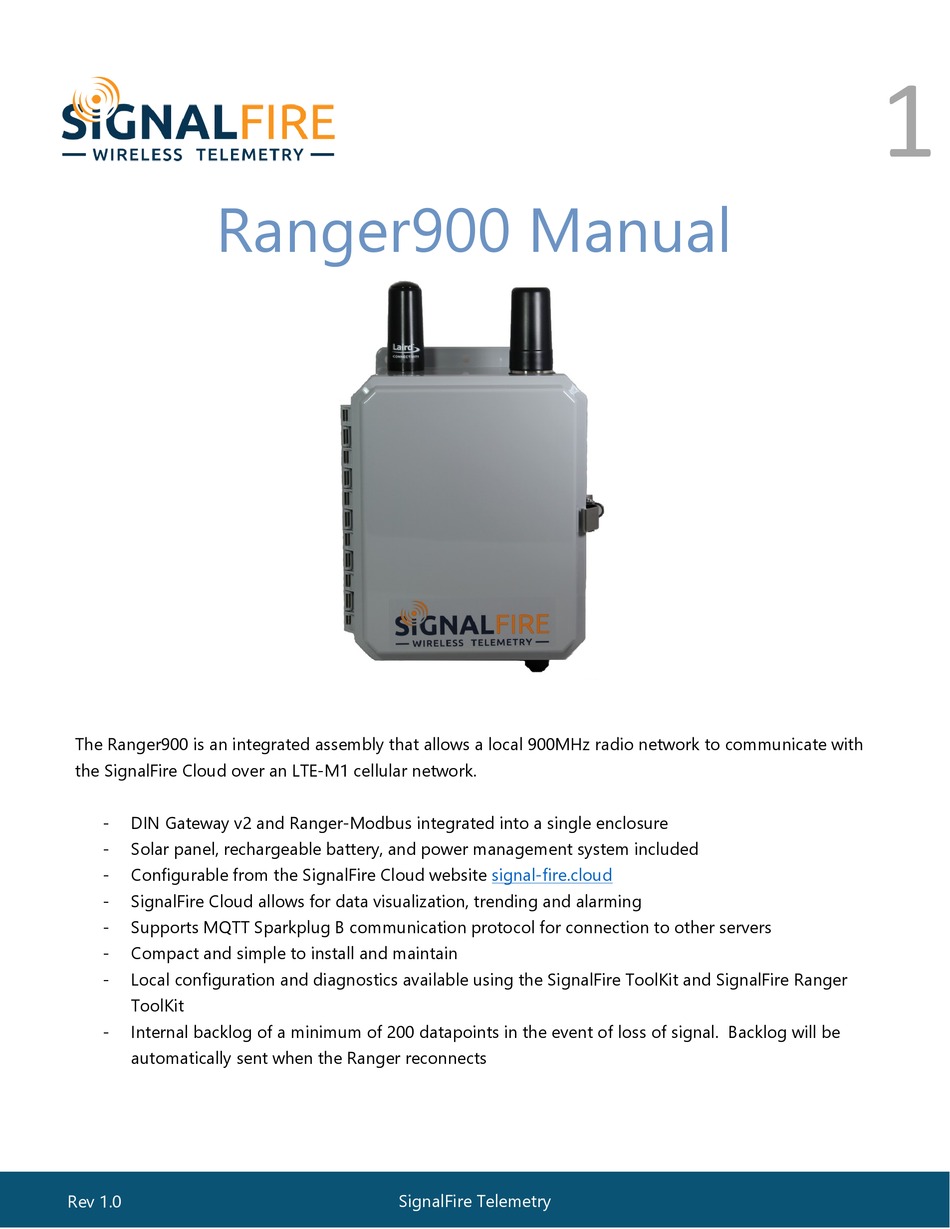 SIGNALFIRE RANGER900 MANUAL Pdf Download ManualsLib