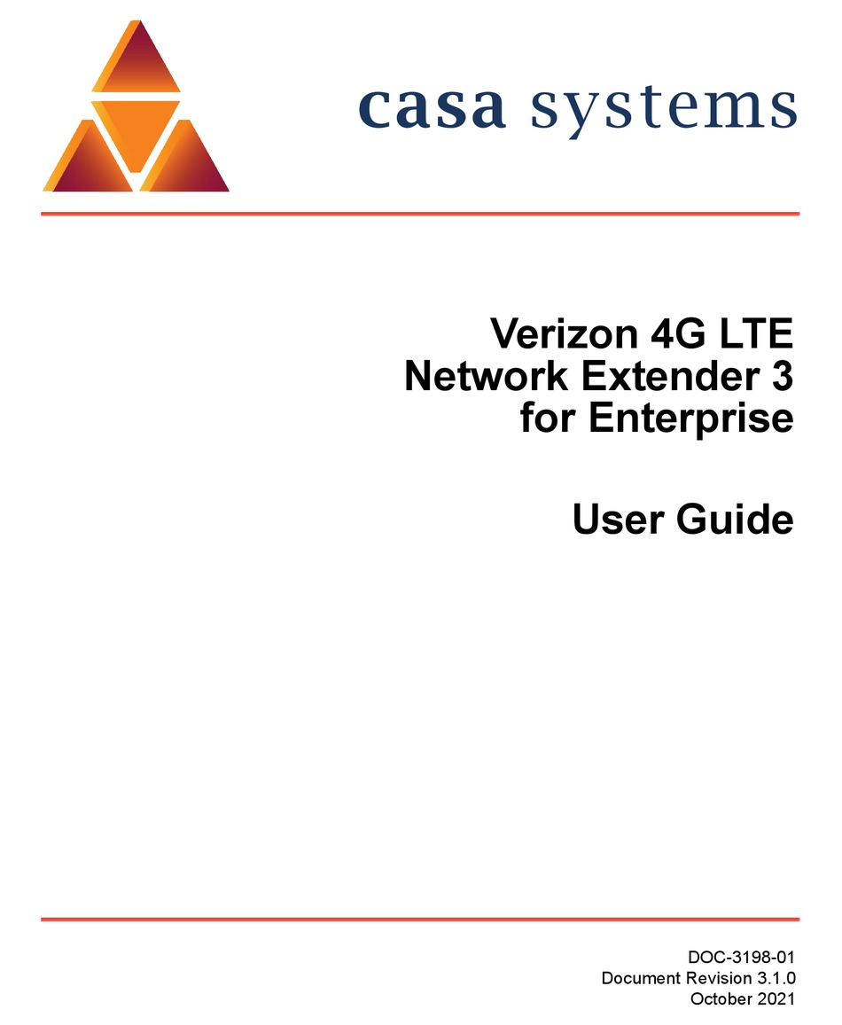 CASA SYSTEMS VERIZON USER MANUAL Pdf Download ManualsLib