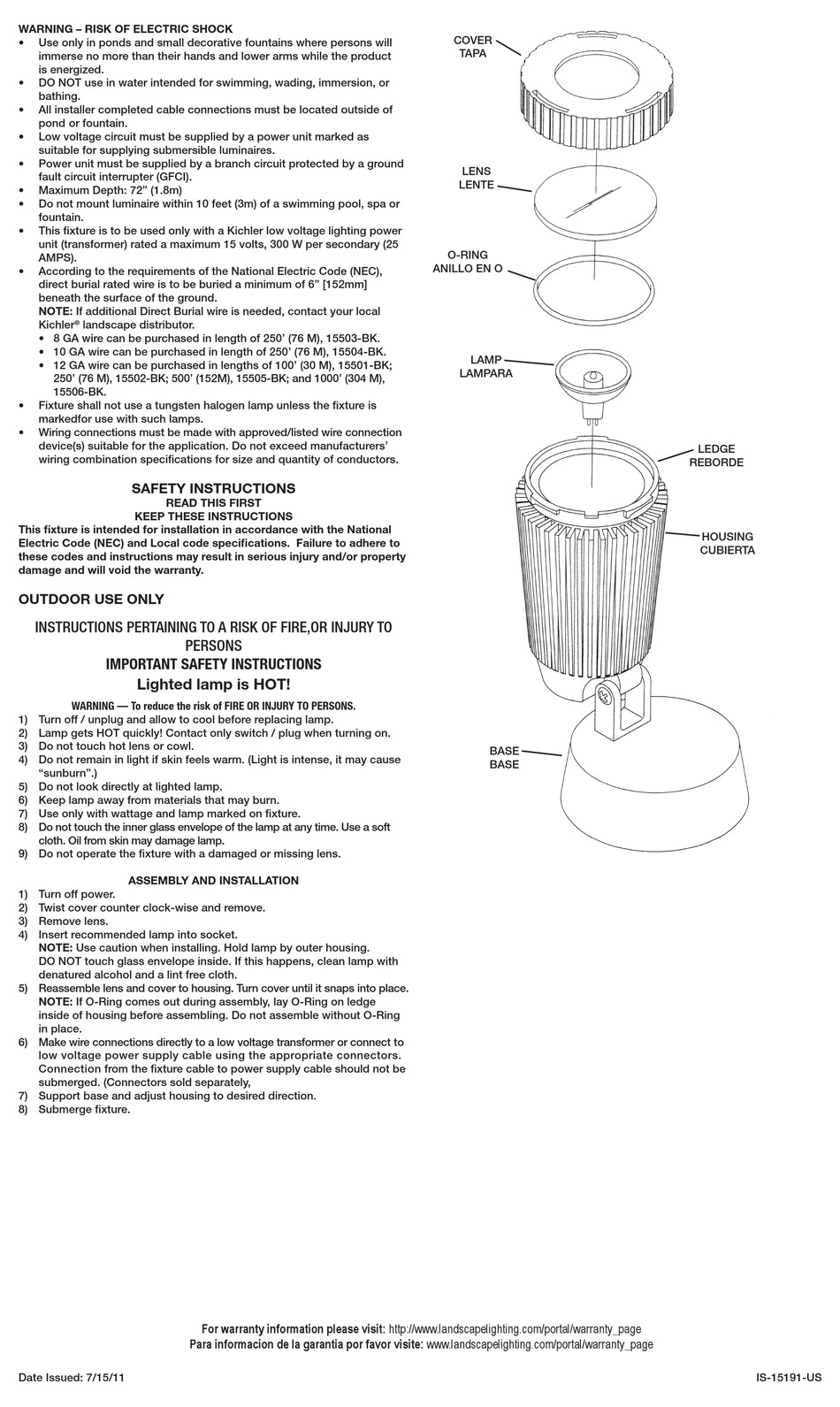 KICHLER LIGHTING 15191BK INSTALLATION INSTRUCTIONS Pdf Download