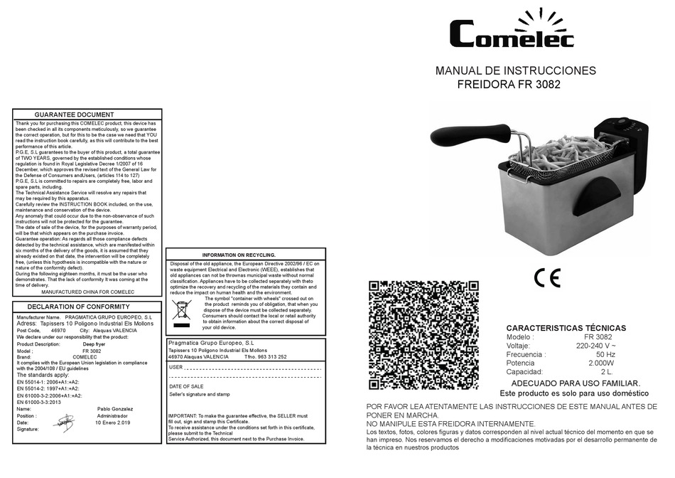 comelec-fr-3082-instruction-manual-pdf-download-manualslib