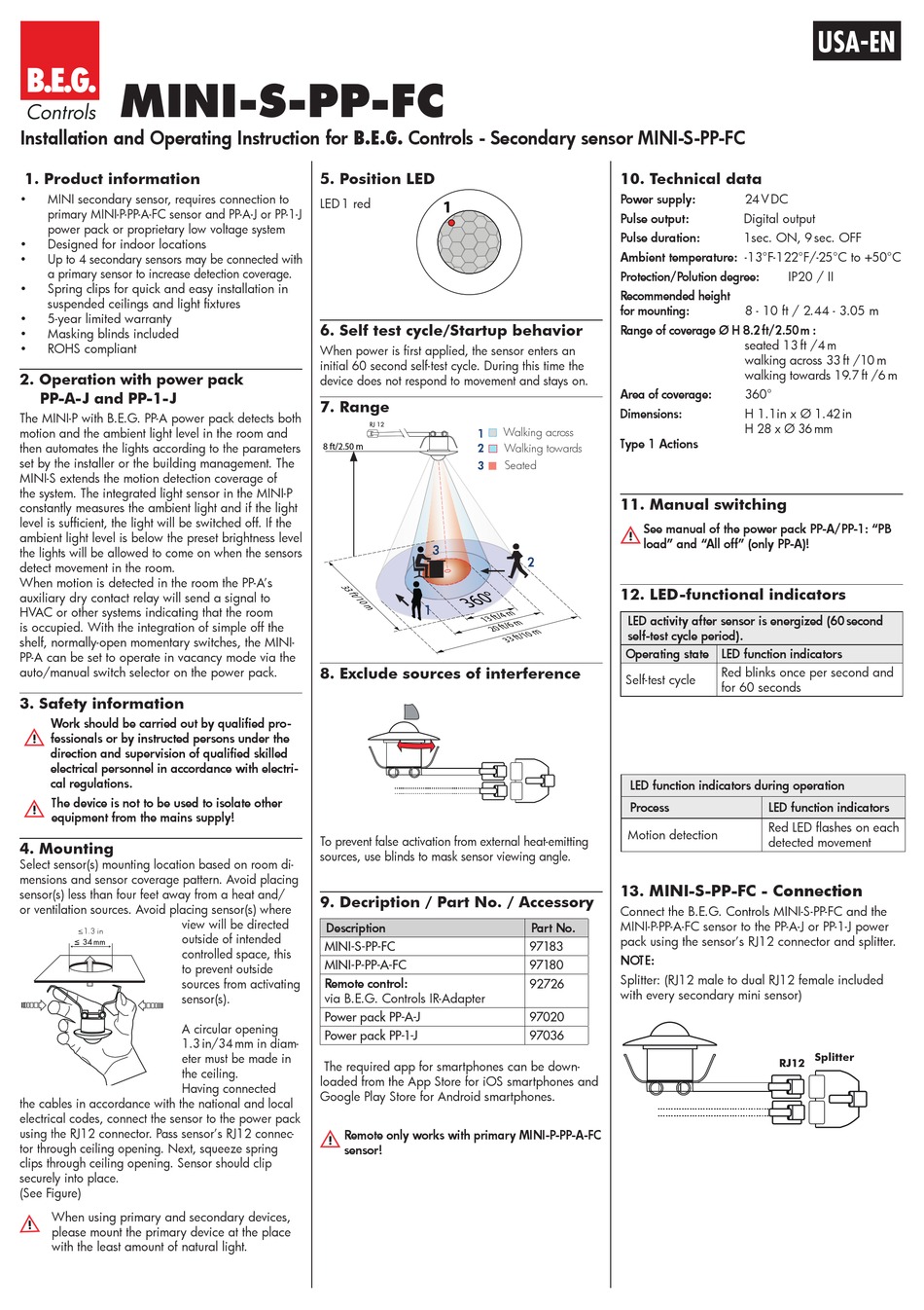 B.E.G. MINI-S-PP-FC INSTALLATION AND OPERATING INSTRUCTION Pdf Download ...