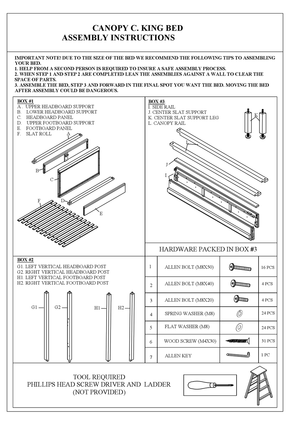 CANOPY C. KING BED ASSEMBLY INSTRUCTIONS Pdf Download ManualsLib