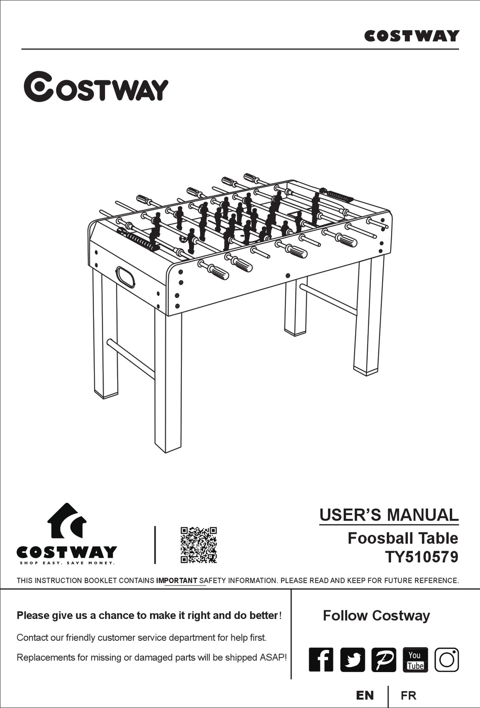COSTWAY TY510579 USER MANUAL Pdf Download ManualsLib
