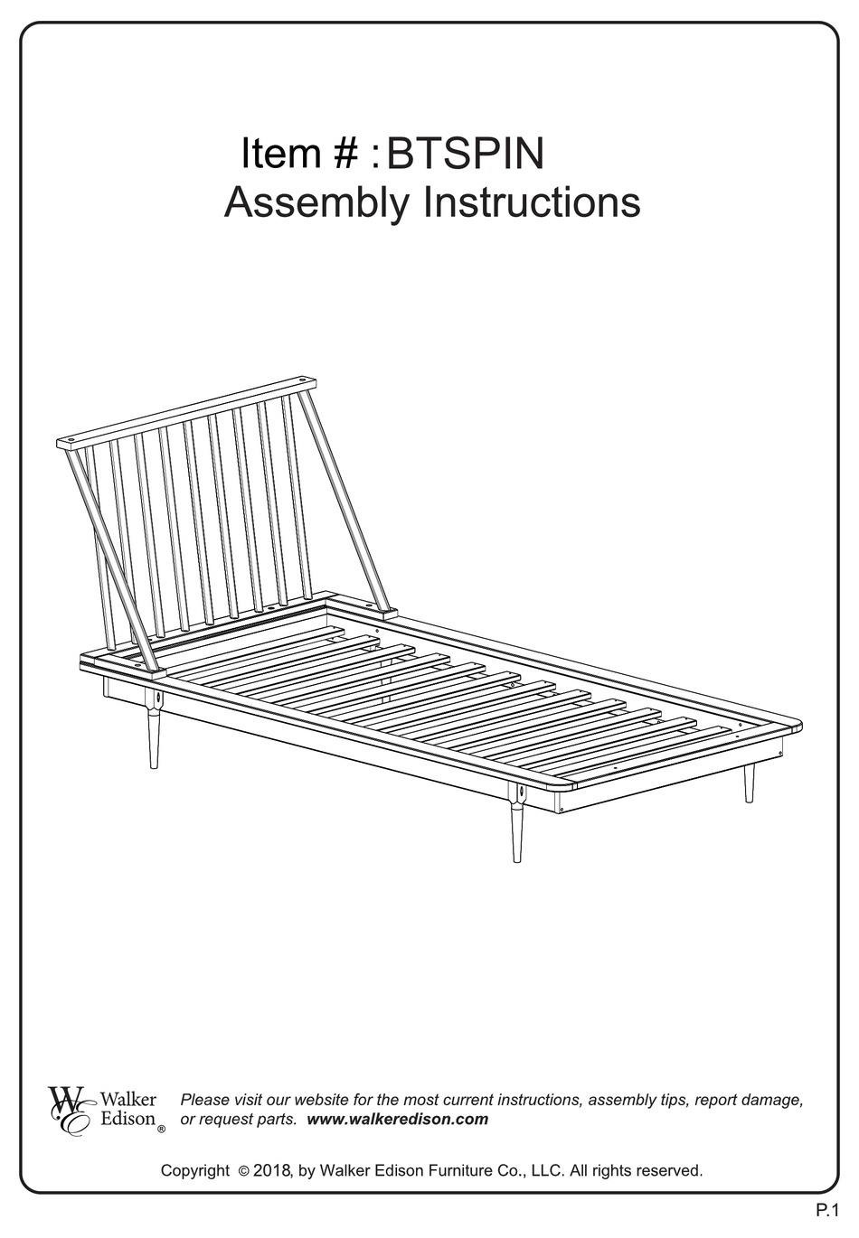 WALKER EDISON BTSPIN ASSEMBLY INSTRUCTIONS MANUAL Pdf Download ManualsLib