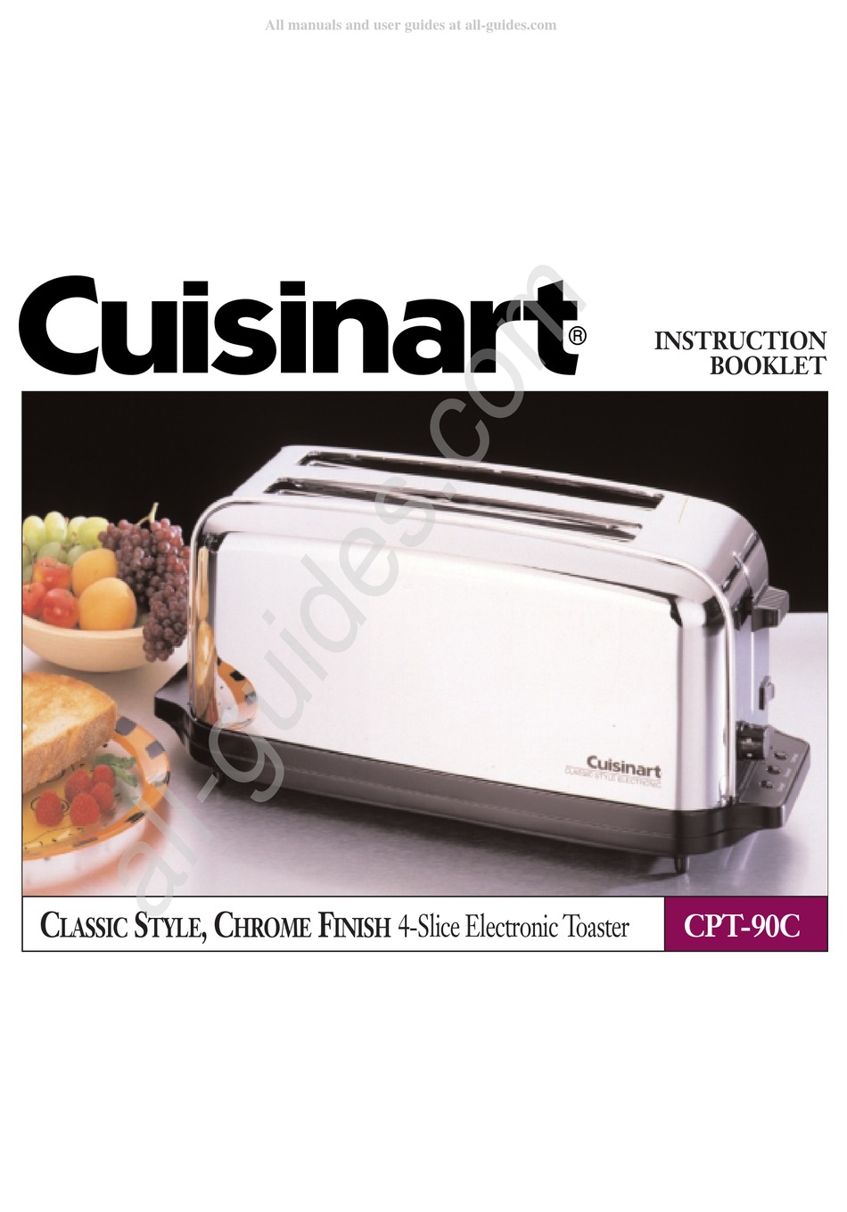 CUISINART CPT90C INSTRUCTION BOOKLET Pdf Download ManualsLib